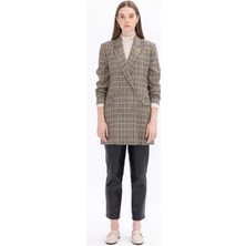 1028 Kare Desenli Kruvaze Yakalı Cep Kapaklı Ceketgünlük Ceket 11231205401028 Qks Günlük Ceket #23-10#