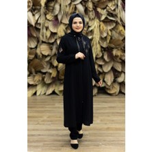 Elif Ergün Tekstil 5134GÖĞSÜ ve Kolutaş Işlemeli Kapüşonlu Fermuarlı Kap Qys Kap  #22-09#