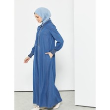 55005 Bebe Yaka Yakası Taşlı Kolu Lastikli Önden Fermuarlı A Kesim Tansel Ferace #04-25#