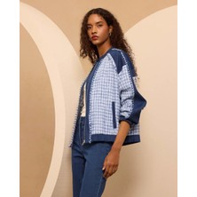 10011 Önden Fermuarlı Tüvit Günlük Ceket Qks