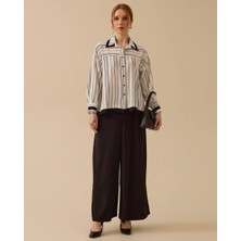 1005 Önden Düğmeli Kol Ucu Manşetli Günlük Gömlek 10002421511005 #06-25#