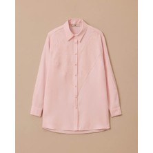 1047 Önü Kabartmalı Kumaşı Parlak Şık Gömlek Tunik 10002511211047 #06-25#