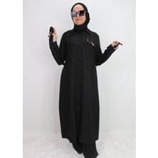 1633 Tunik Önden Düğmeli Beli Bağlamalı Cebi Taşlı Tunik Qys Tunik #247-03#