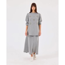 1004 Önü Taş Detaylı Sweatshirt Qks