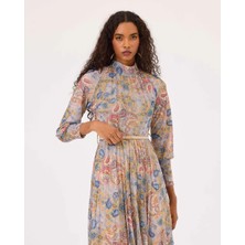 10009 Beli Kemerli Şık Elbise Qks