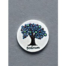 Bodrum Temalı Kabartmalı Polyester Magnet 7cm Çap