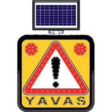 Güneş Enerjili Yavaş Uyarı Levhası 60 x 60 cm