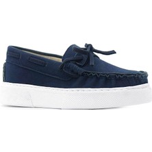 Rakerplus Lacivert Süet Ekstra Hafif Çocuk Makosen Ayakkabı