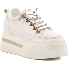 Beyaz Yüksek Taban Kadın Sneaker 25Y492 Z