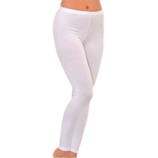 Kadın Düz Desensiz Uzun  Yüksek Bel Penye Tayt Pantolon