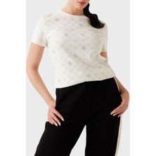 Guess Gloria 4g Logo Baskılı Pamuklu Regular Fit Bisiklet Yaka T Shirt V5YI04I3Z14 Bayan T Shirt V5YI04 I3Z14 P0JN