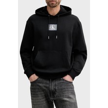 Calvin Klein Logolu Pamuklu Regular Fit Kapüşonlu Sweat LV04RC286GUB1 Erkek Sweat LV04RC286G Ub1