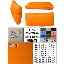 Süet Detaylı Angora Kumaş 4 Adet Sırt Minderi Kılıfı