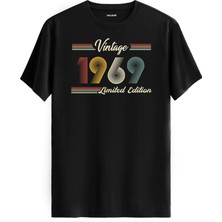 Colermi Klasik Vintage Tişört 1969 Tarihli Doğum Günü Hediyesi Bisiklet Yaka  Vintage Tshirt