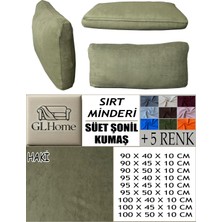 Süet Detaylı Angora Kumaş 4 Adet Sırt Minderi Kılıfı
