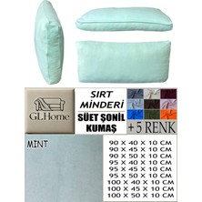 Süet Detaylı Angora Kumaş 4 Adet Sırt Minderi Kılıfı