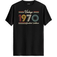 Colermi Klasik Vintage Tişört 1970 Tarihli Doğum Günü Hediyesi Bisiklet Yaka  Vintage Tshirt