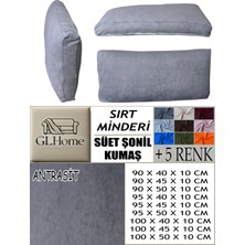Süet Detaylı Angora Kumaş 4 Adet Sırt Minderi Kılıfı