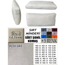 Süet Detaylı Angora Kumaş 4 Adet Sırt Minderi Kılıfı