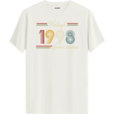 Colermi Klasik Vintage Tişört 1998 Tarihli Doğum Günü Hediyesi Bisiklet Yaka  Vintage Tshirt