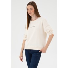 U.S. Polo Assn. Kadın Krem Bisiklet Yaka Sweathırt 50313562-VR071