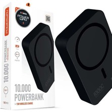Powerway 10.000MAH PD15W Magsafe Kablosuz Wireless Taşınabilir Şarj Cihazı Siyah Powerbank TXM10