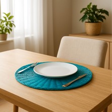 Mylamp Çarkıfelek Petrol Yeşili Rattan Duvar Dekoru & Supla 35 cm