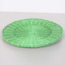 Mylamp Çarkıfelek Çimen Yeşili Rattan Duvar Dekoru & Supla 33 cm