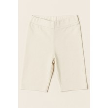 Kız Çocuk Pamuklu  Biker Tayt - Diz Üstü Rahat Kesim