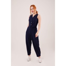 Asyahsap Havuç Kesim Lacivert Pantolon