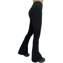 Kadın Siyah Ispanyol Paça Tayt