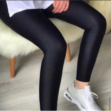 Parlak Disco Tayt Yüksek Bel Toparlayıcı