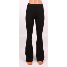 Kadın Siyah Renk Ispanyol Paça Tayt Pantolon