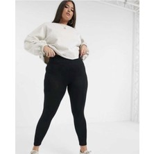 Büyük Beden Yüksek Bel Kalın Interlok Çelik Örme Tayt Çelik Örme Tayt Kalın Tayt Kışlık Siyah Tayt