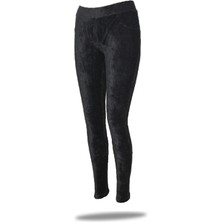 Kadın Antrasit Pamuklu Kışlık Kadife Tayt