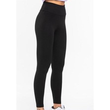 Kadın Siyah Çelik Örme Tayt