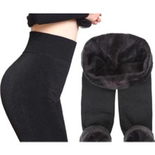 Kadın Siyah Içi Peluşlu Kışlık Termal Tayt