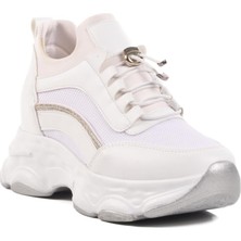 Beyaz Yüksek Taban Kadın Sneaker 6064 Z