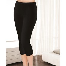 Kadın Siyah 3'lü Modal Elastan Kapri Tayt Yeni Sezon