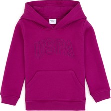 U.S. Polo Assn. Kız Çocuk Fuşya Kapüşonlu Şardonlu Basic Sweatshirt 50314311-VR023