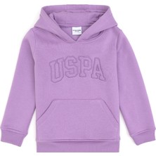U.S. Polo Assn. Kız Çocuk Lila Basic Kapüşonlu Şardonlu Basic Sweatshirt 50314311-VR034
