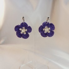 Crystal Atelier El Yapımı Örgü Çiçek Küpe | Yazlık, Hafif, Antialerjik Kadın Küpe Modelleri | Kadın El Yapımı Çiçek Küpe | Yaz, Plaj, Bahar Kombinlerine Uygun Tasarım | Yaz Modası Trend Takı