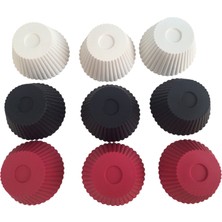 Bybirgül Kırmızı Antrasit Beyaz Silikon Mini Kek ,muffin ,browni Kalıbı 18 Adet ,airfryer Için Uygundur