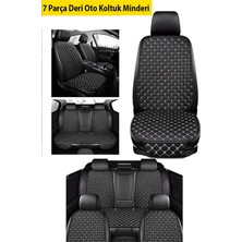 Land Rover Range Rover Evoque Uyumlu 7 Parça Siyah Deri Beyaz Dikiş Koltuk Minderi
