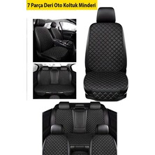 Nissan Almera Uyumlu 7 Parça Siyah Deri Koltuk Minderi