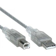 USB Yazici Kablosu Şeffaf 2.0V 3 Metre *SL-U2003 (5175)