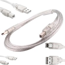USB Yazici Kablosu 1.5 Metre 2.0V Şeffaf (5175)