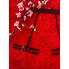 Masal Lingerie Kadın Siyah Bacak Bandı Ayarlanabilir Askılı Mükemmel Kalite ile Şık ve Modern Tasarım