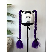 Motor & Motosiklet Çift Mor Örgü Saç Kask Dış Aksesuarı
