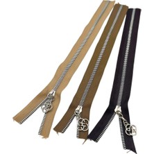Angel Çanta Aksesuar Başlıklı Fermuar Set 30 cm Gümüş Metal Koyu Kahve Vizon Bej Kadın İçin